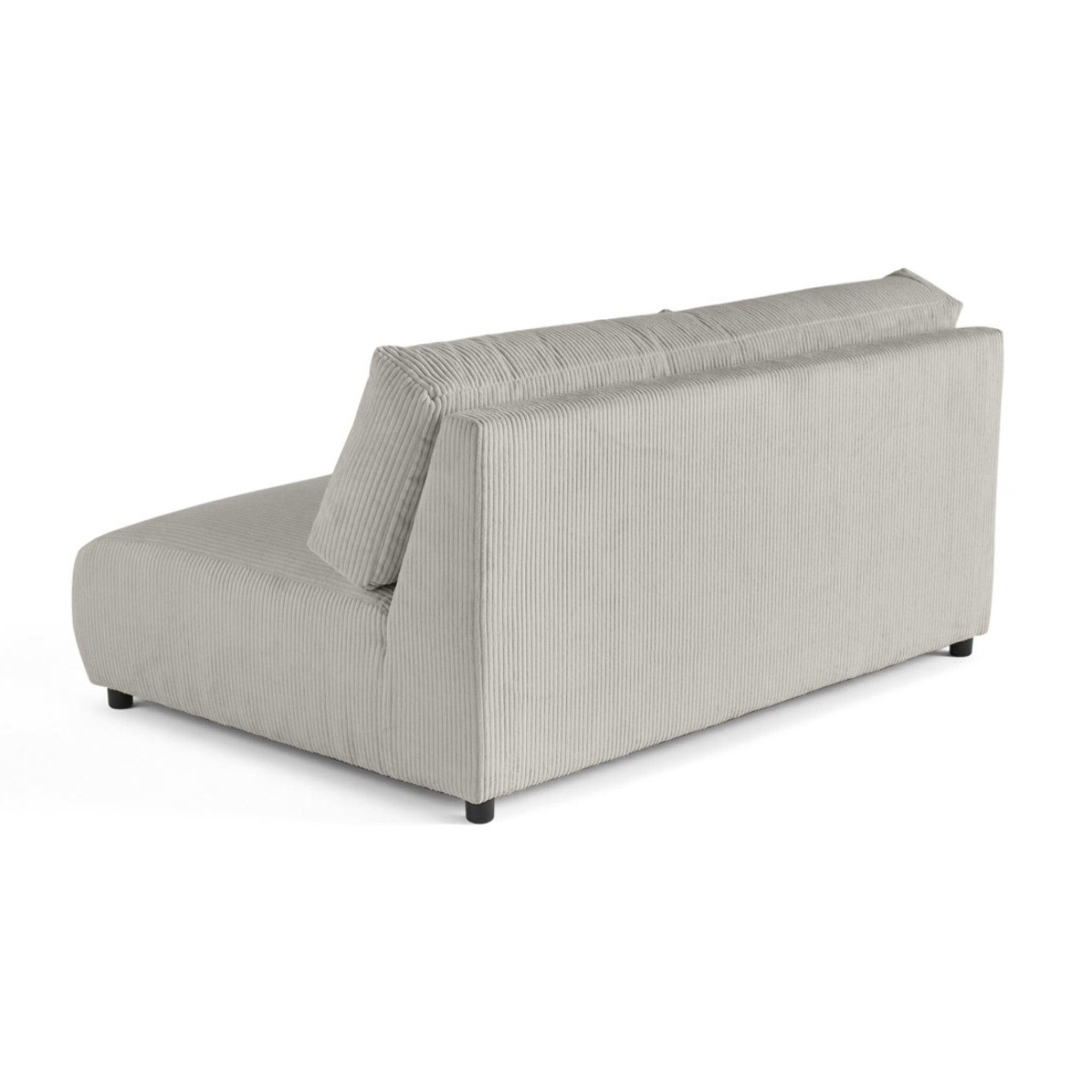Garance - module d'assise 3 places - en velours côtelé - Gris clair