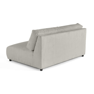 Garance - module d'assise 3 places - en velours côtelé - Gris clair