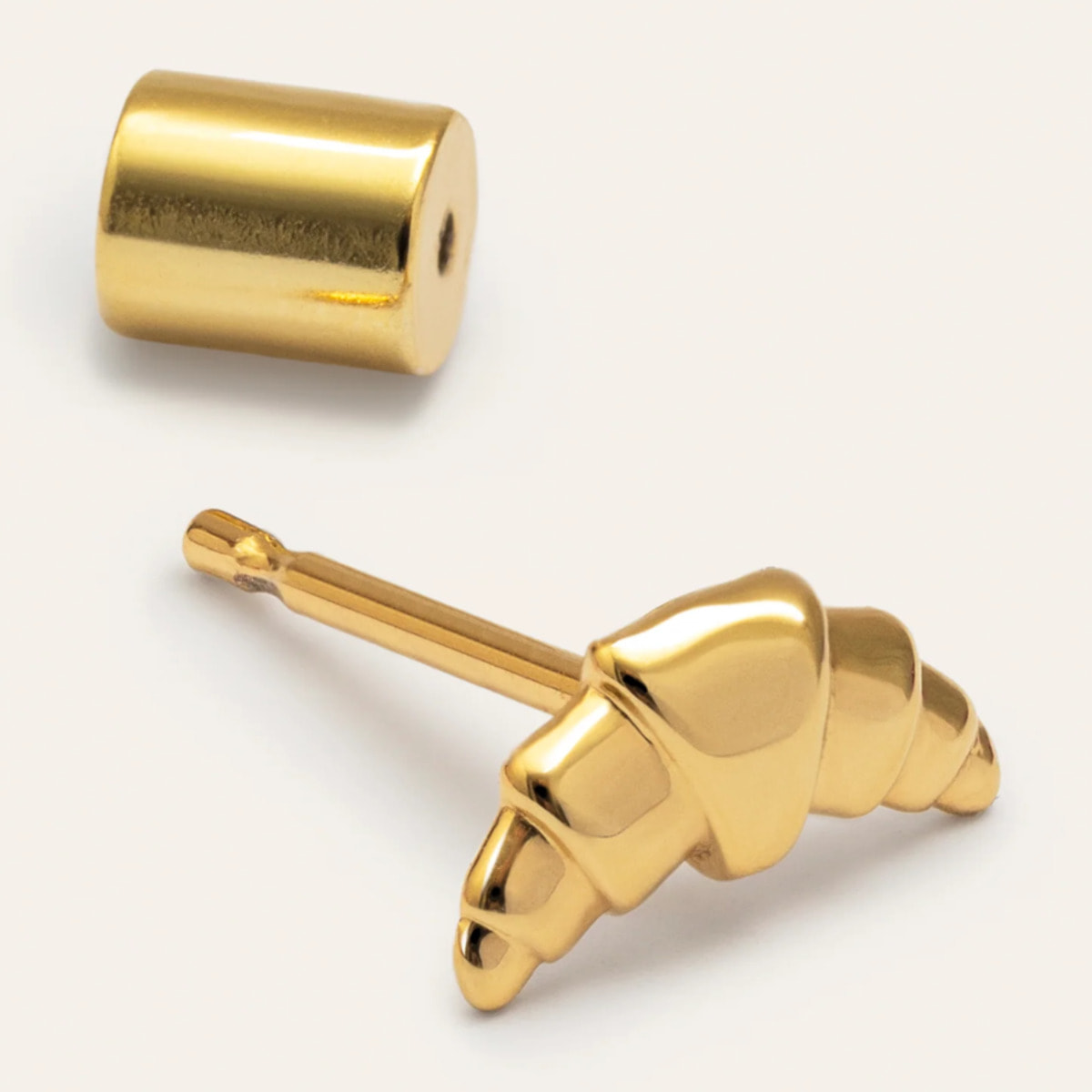 Pendiente Suelto Croissant Baño Oro