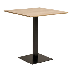 Tavolo bar Fano in melamina naturale con base in metallo nero 70x70x75 cm