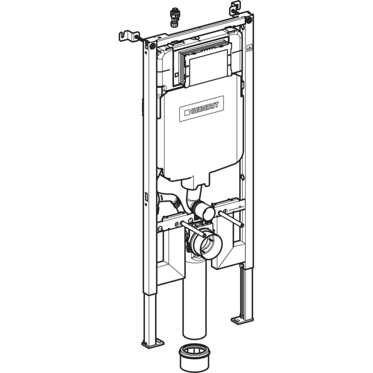 Pack WC Bati-support Geberit Duofix extra-plat + WC sans bride Geberit iCon + Abattant softclose + Plaque blanche (SLIM-iCon-B)