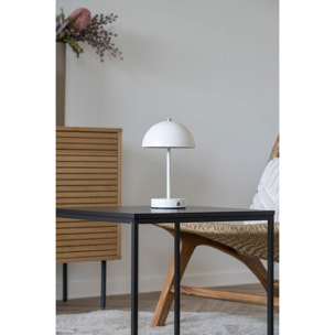 Lampada da tavolo ricaricabile Holt in metallo bianco 15x25 cm