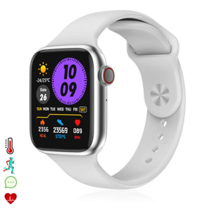 Smartwatch AW9 con corona multifunzione. Termometro, cardiofrequenzimetro, ossigeno nel sangue, chiamate bluetooth.