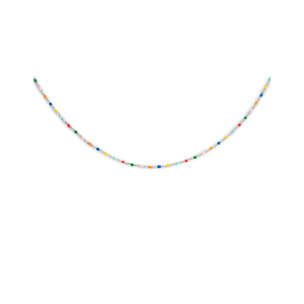 Collar Dots Colors Enamel Plata