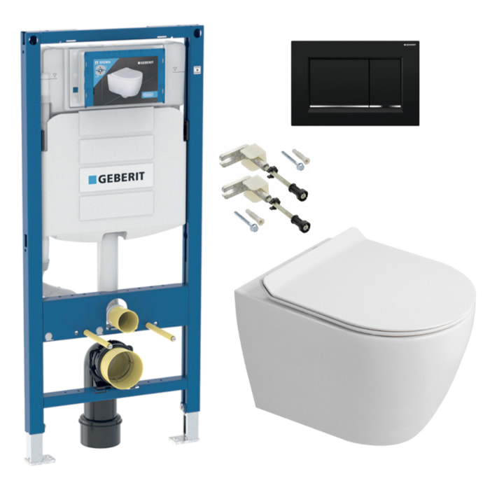 Duofix pack WC bâti-support + WC suspendu sans bride Ceramia PixL avec abattant SoftClose + plaque (GECEPXWT03-FR)