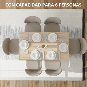 Mesa de Comedor Mesa Rectangular para 6 Personas Tablero Laminado para Cocina Salón 140x80x78 cm Natural