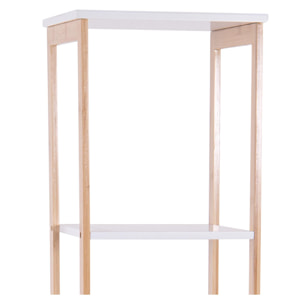 Adelaide - colonna multiuso con 1 anta e 2 ripiani - 30x30x156h cm naturale/bianco