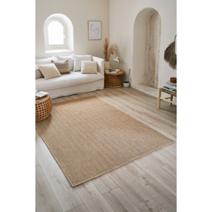 Nature - tapis aspect toile de jute naturel beige