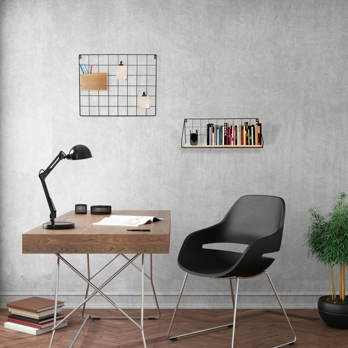 Etagere Bois Metal Rectangle 15x45x15cm