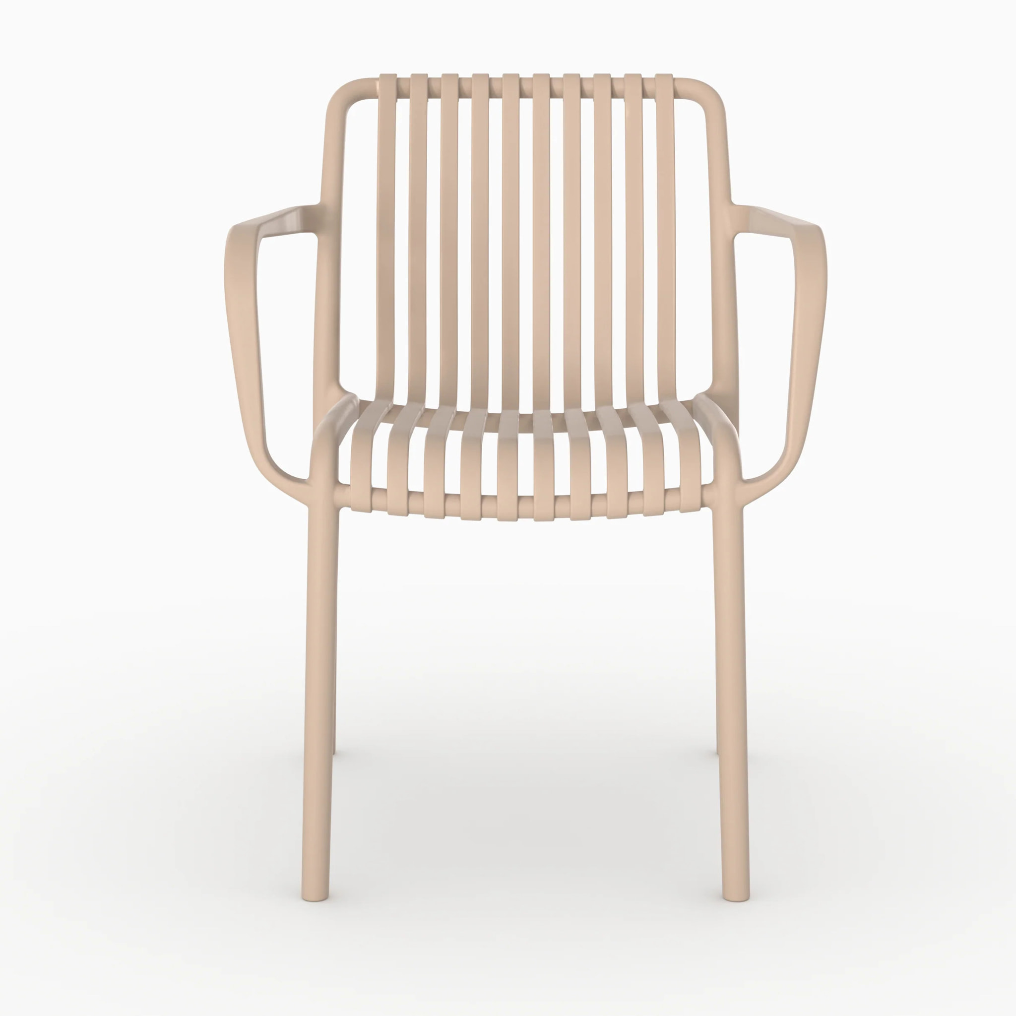 Lot de 2 chaises de jardin empilables en plastique beige - Ivy