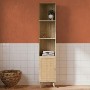 Colonne de rangement salle de bain bohème décor bois BOHÈME