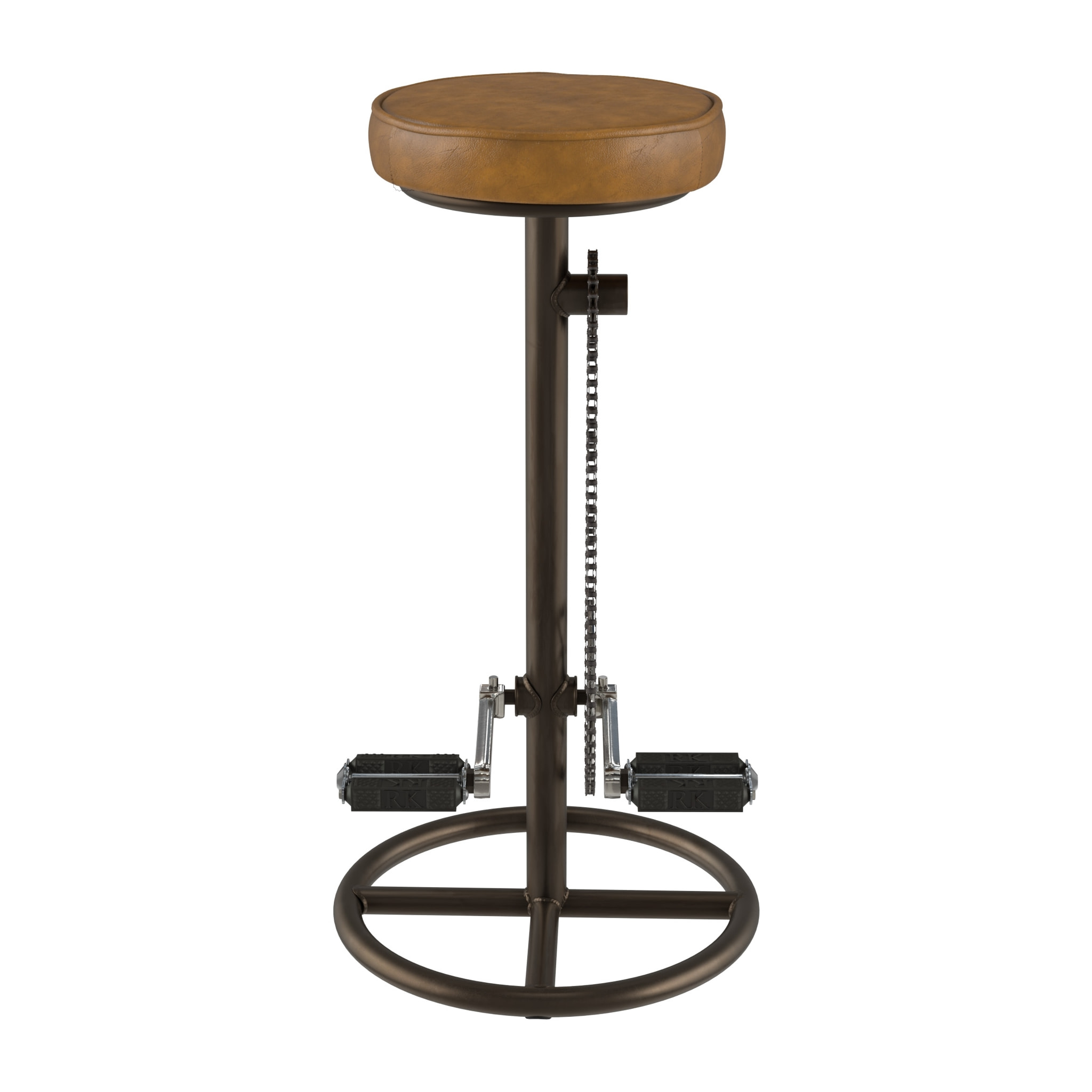 Tabouret de bar 73 cm en cuir marron - Gaya