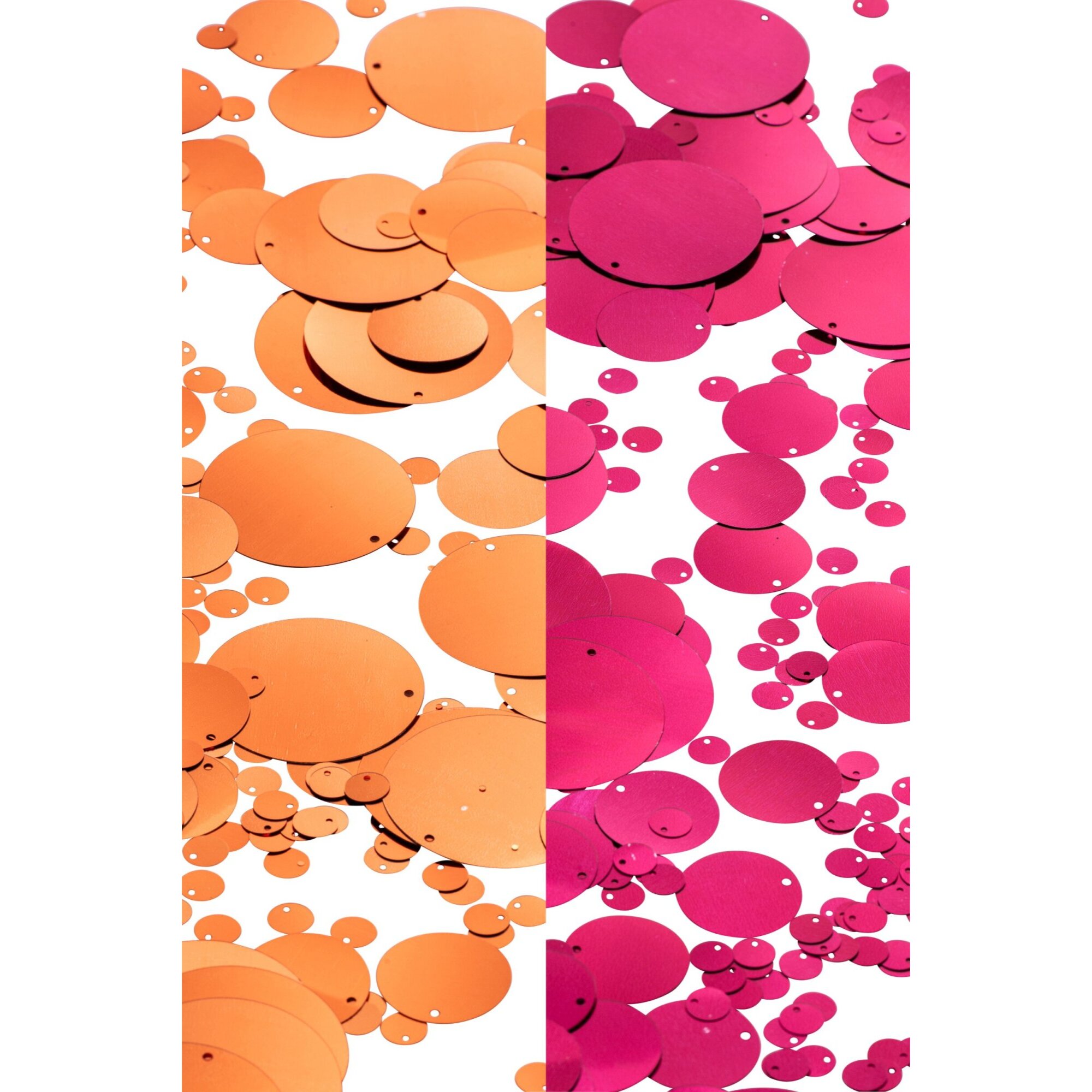 J-Line paquets de sequins ronds - PET - fuchsia/orange - assortiment de 2