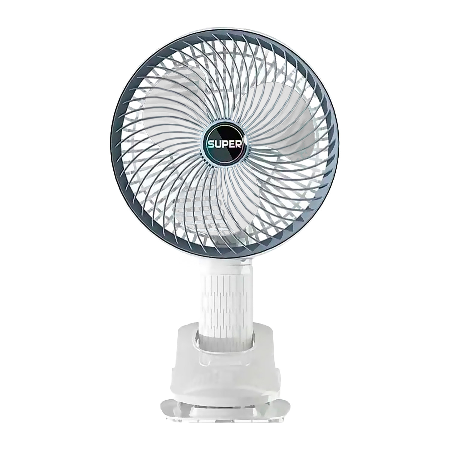 Ventilatore a clip silenzioso, 3 impostazioni di velocità con rotazione manuale verticale e orizzontale di 360°.