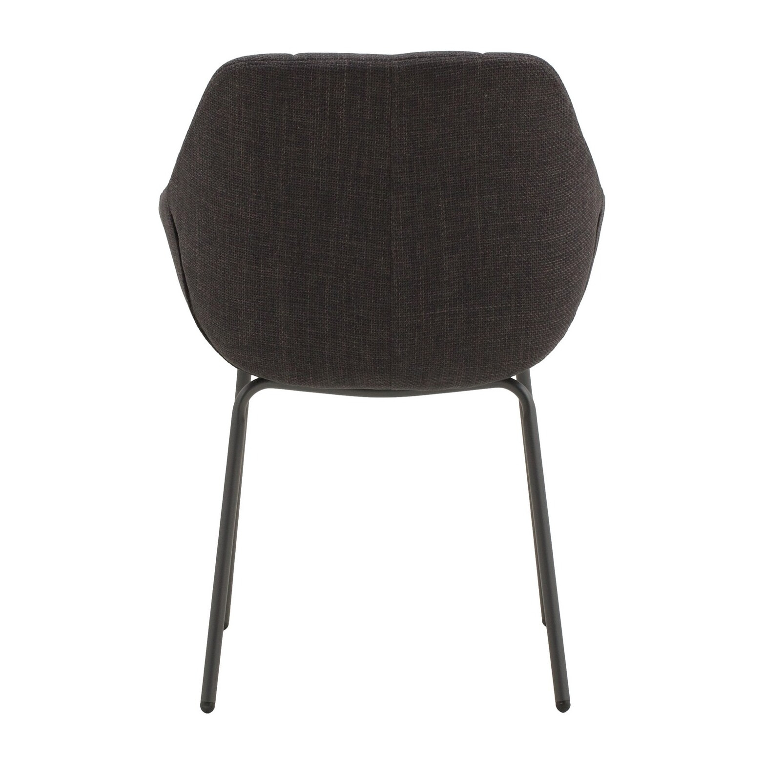 Set di 2 poltroncine SMICHOV in tessuto grigio scuro e gambe in metallo nero, con braccioli