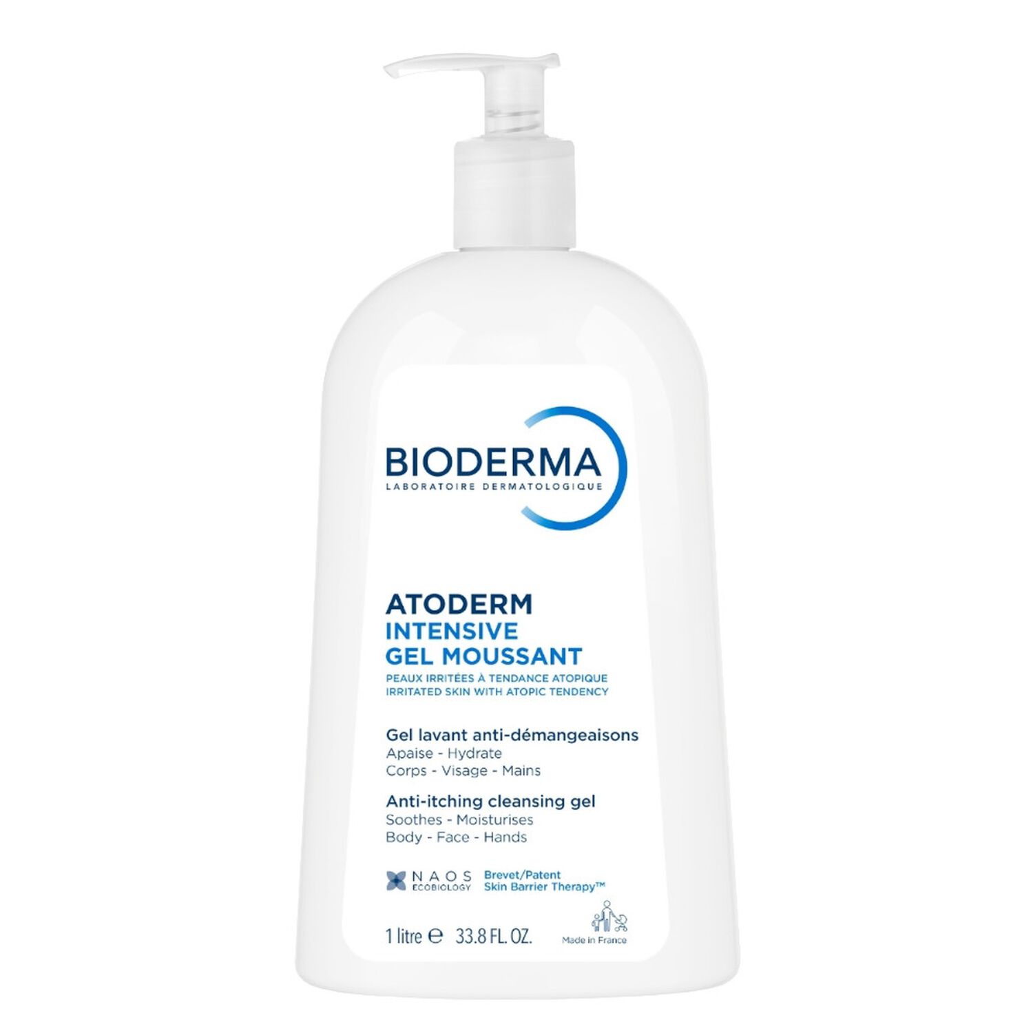 Atoderm Intensif Gel Moussant - Ultra-Apaisant Peaux Sensibles Très Sèches Irritées à Atopiques 500 ml