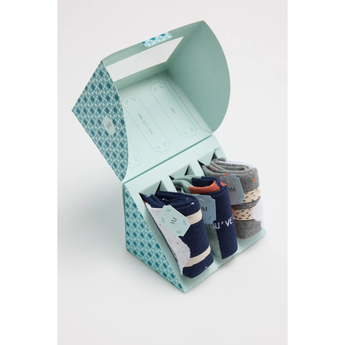 Confezione regalo di 3 calzini stampati