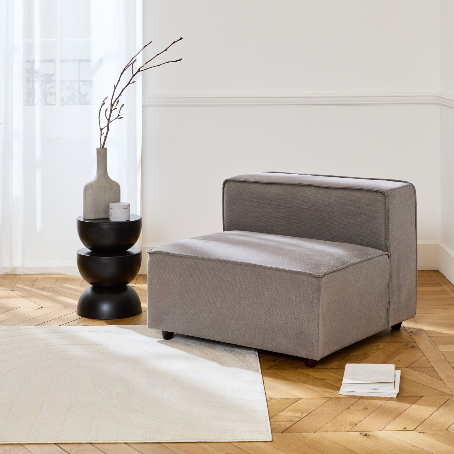 Fauteuil pour canapé modulable tissu déperlant SENSE
