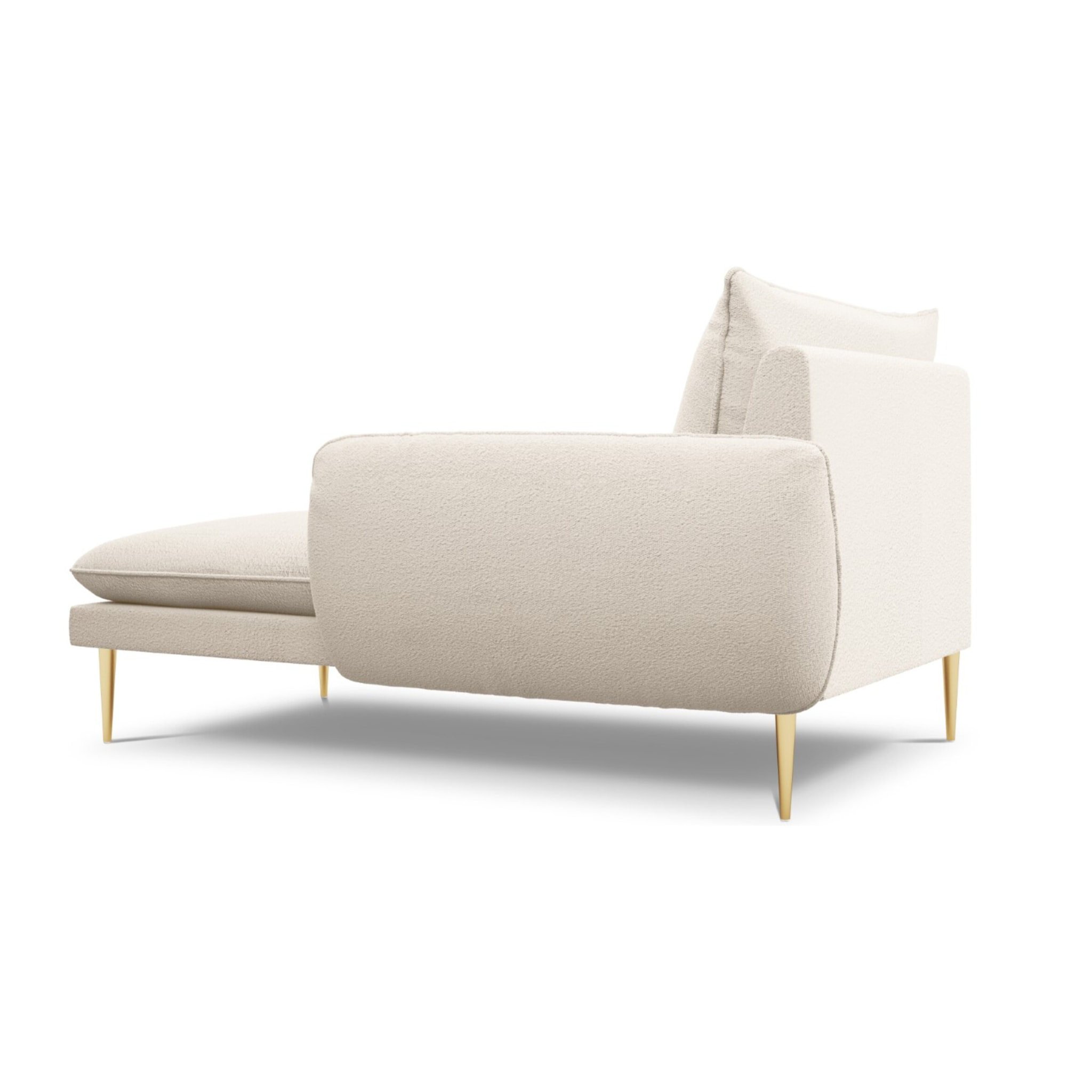 Méridienne droite "Vienna" en bouclé beige