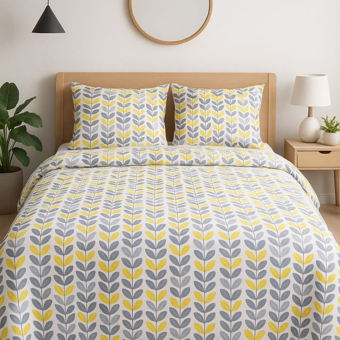 Parure housse de couette 3pcs 100% coton 57fils cabane