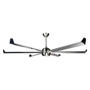 Ventilador de techo DC plata con aspas de aluminio 236cm y luz para 125m2 BIGCOOL BS-BS PURLINE