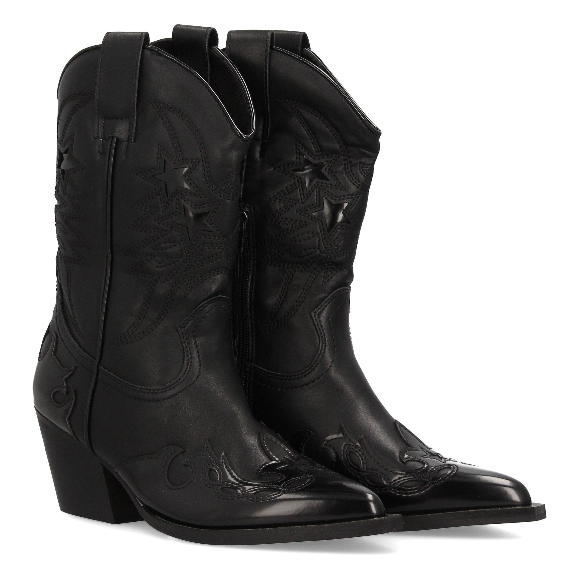 Botín cowboy mujer con bordados y estrellas