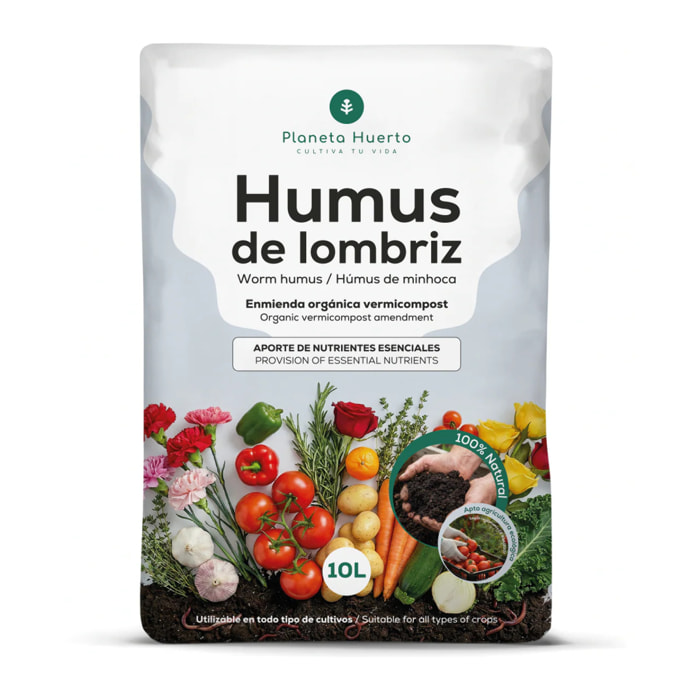 Pack 3x Humus de Lombriz 100% Natural Planeta Huerto 10 L