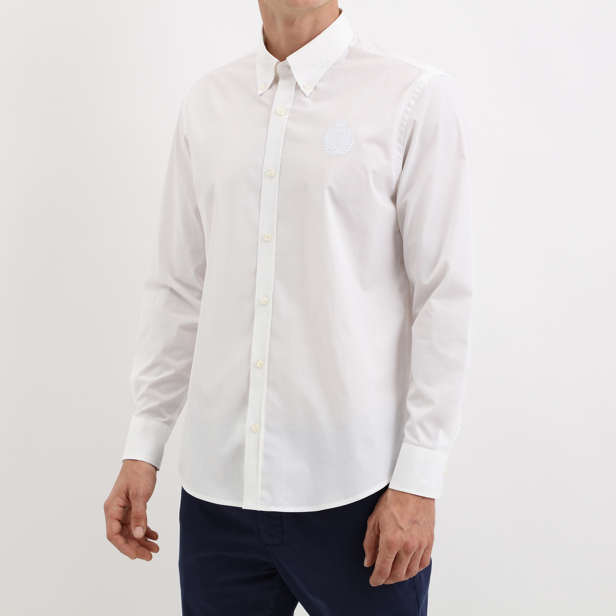Camicia popeline button down Polo Club St Martin Bianco