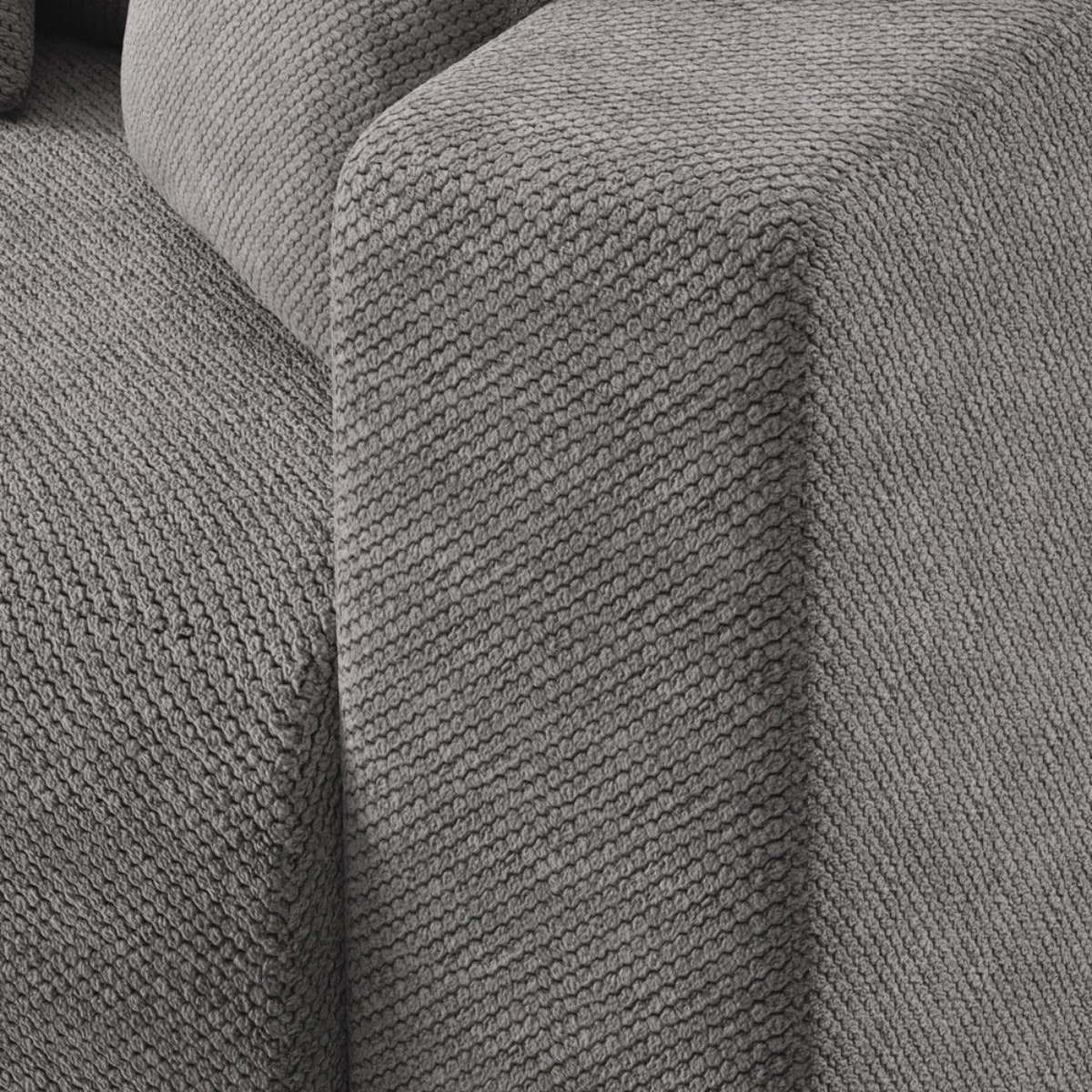 GLORIA - Canapé d'angle gauche convertible 4 places en tissu gris foncé