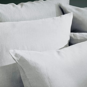Taie d'oreiller pur lin lavé 165 g/m² uni gris Le lin lave gris perle