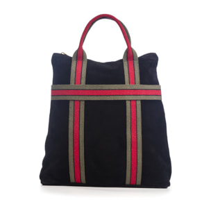 Venusta Bolso mochila Mujer.Piel auténtica Gamuza  Lona Premium Estampado