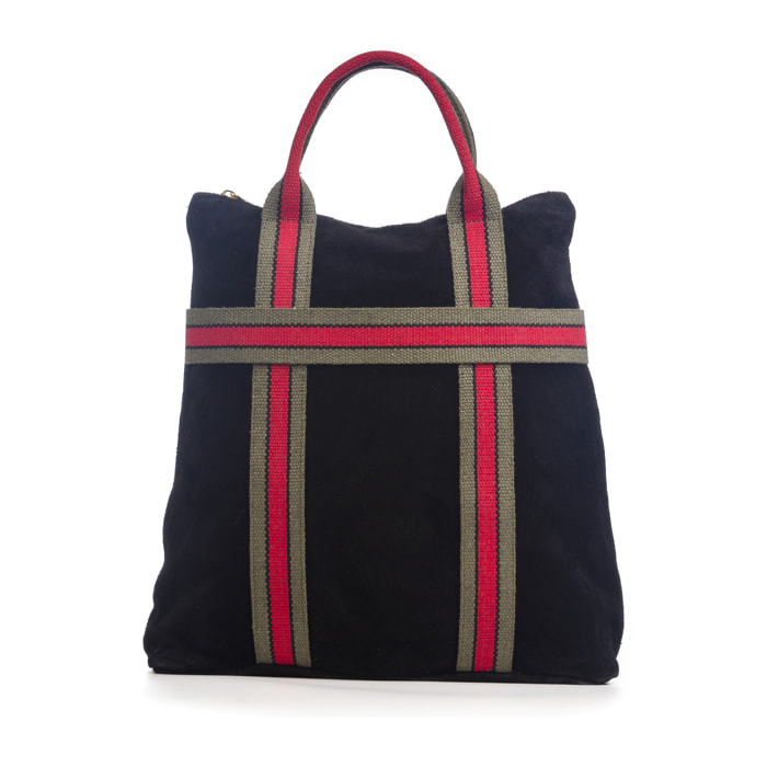 Venusta Bolso mochila Mujer.Piel auténtica Gamuza  Lona Premium Estampado