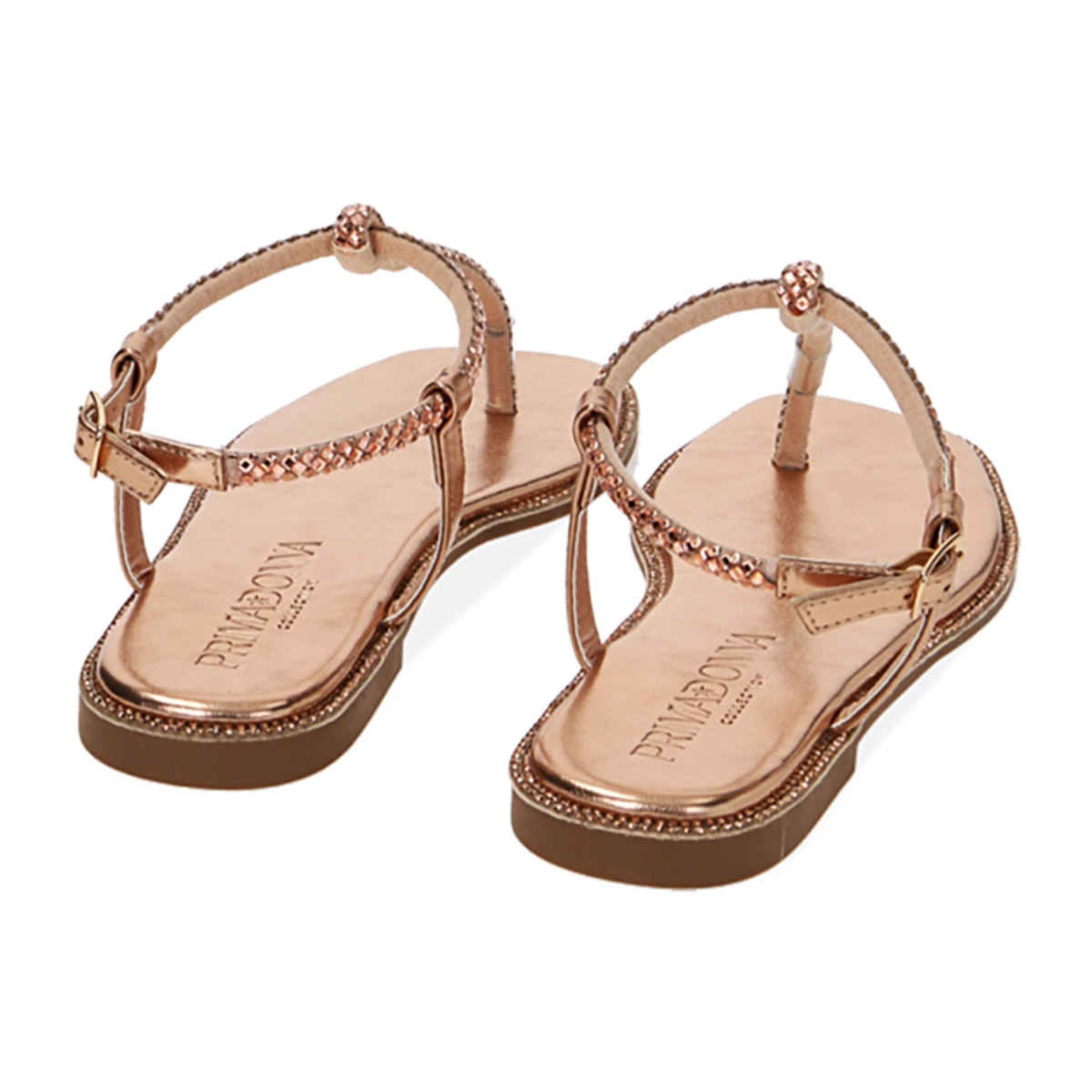 Chanclas laminadas en oro rosa