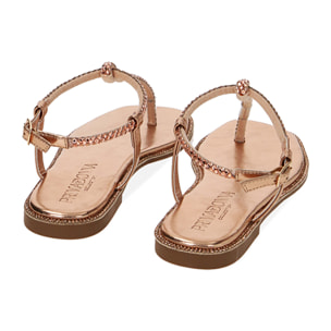 Chanclas laminadas en oro rosa