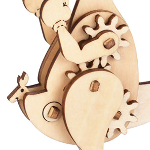 Mini puzzle meccanico 3D in legno. Design Kangaroo. 20 pezzi.