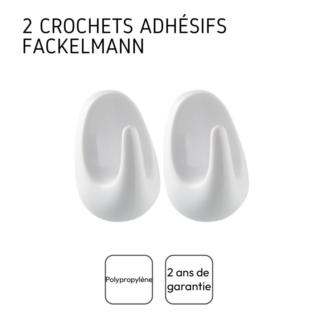 Ensemble de 4 crochets adhésifs universels Fackelmann Tecno