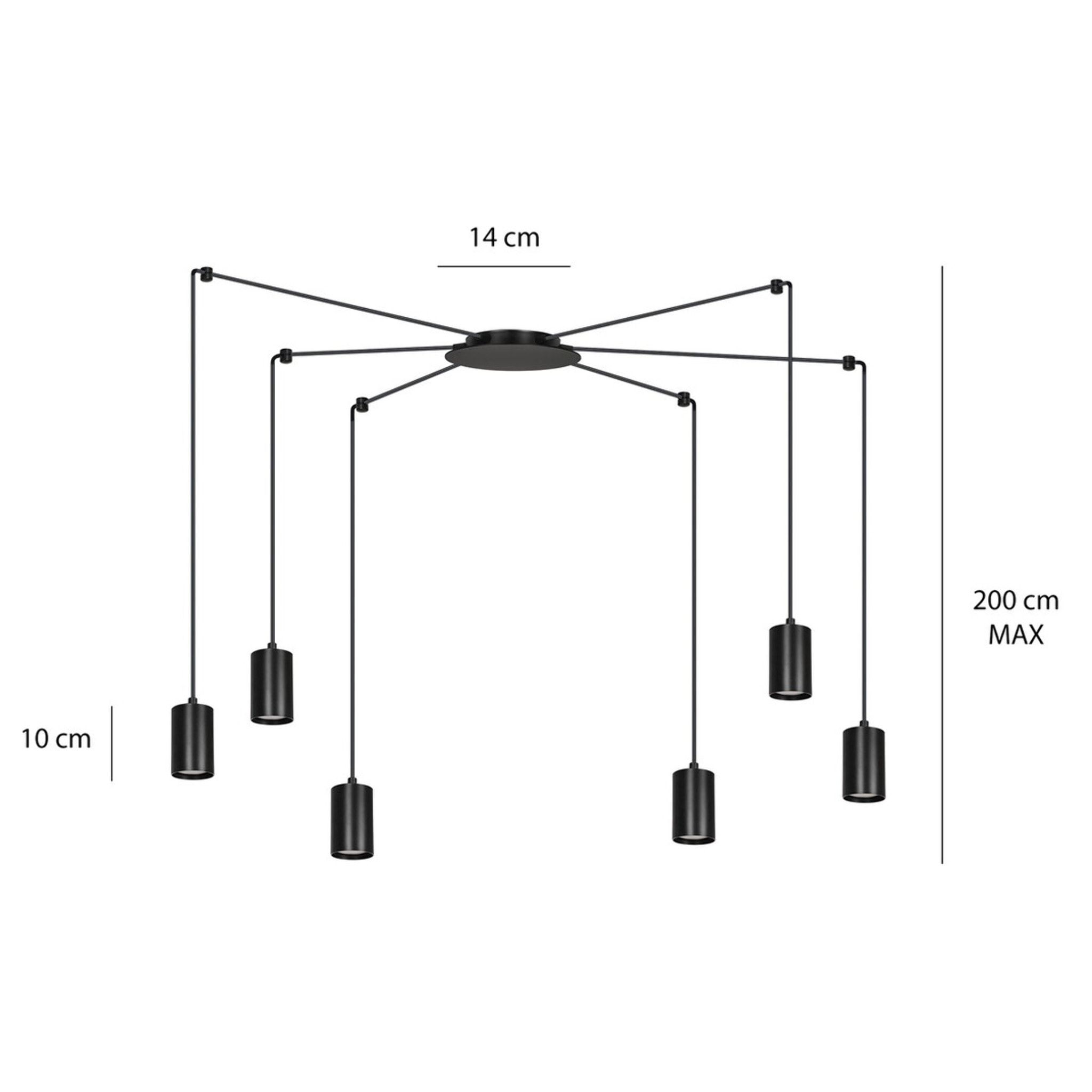 Lampada a sospensione TRAKER in acciaio nero