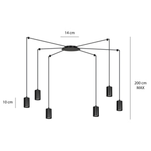 Lampada a sospensione TRAKER in acciaio nero