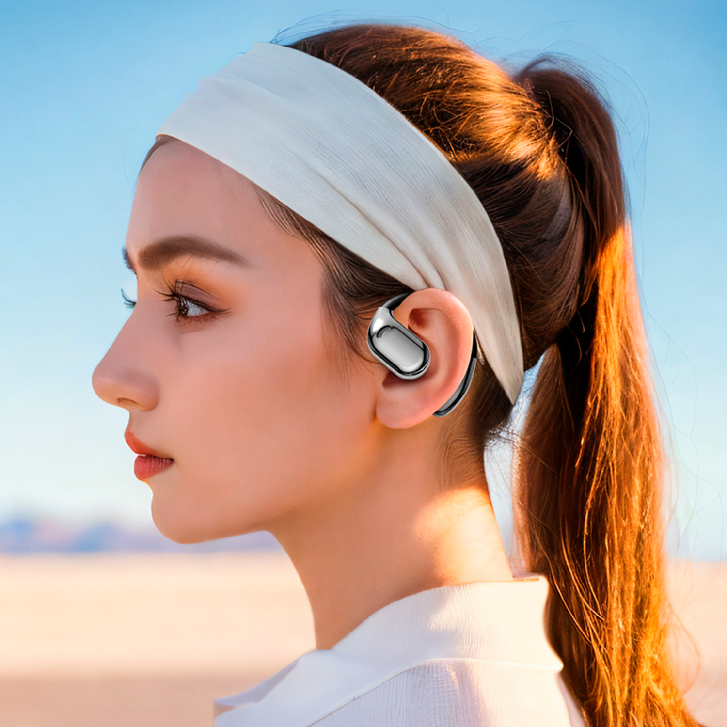 M75 Cuffie bluetooth 5.4 AI traduzione intelligente. Tecnologia OWS con schermo digitale.
