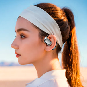 M75 Cuffie bluetooth 5.4 AI traduzione intelligente. Tecnologia OWS con schermo digitale.
