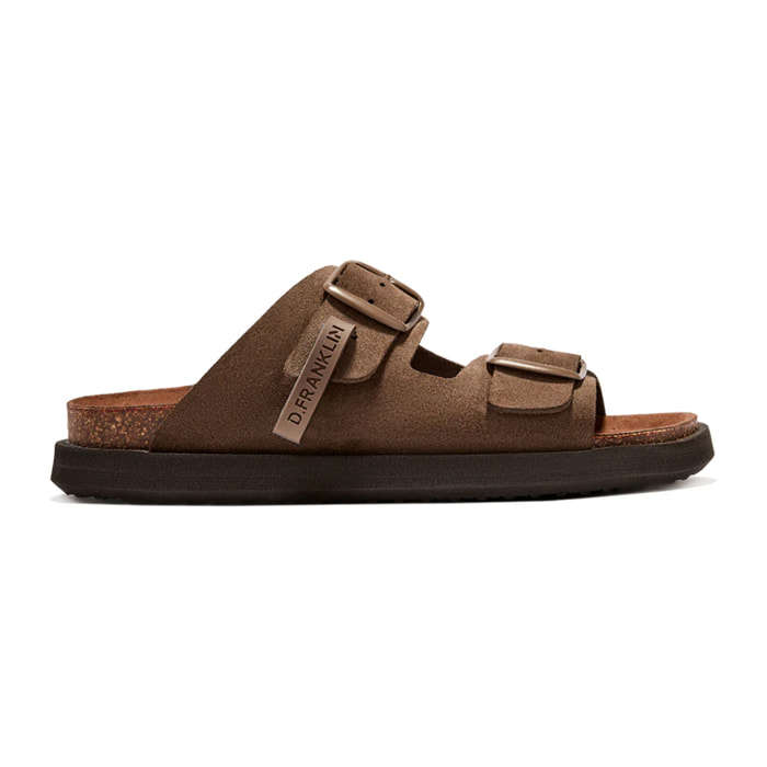 Sandalias Vibe Unisex Cierre Hebilla en Marrón Chocolate