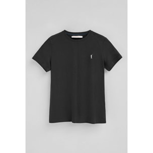 Pack donna con due magliette in bianco e nero a maniche corte con ricamo Rigby Go