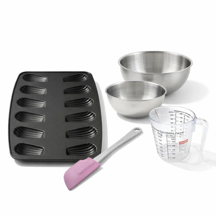 Set de 5 ustensiles de pâtisserie moule à gâteaux 2 bols spatule pâtisserie et verre doseur Spécial crountries Spécial crountries Zenker  Spécial crountries