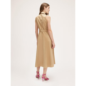 Motivi - Vestido camisero de popelina - Beige