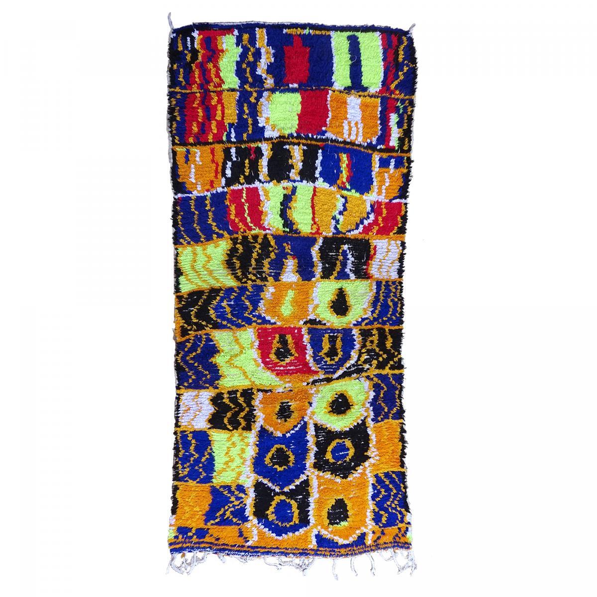 Authentique tapis berbère fait à la main en laine motif ethnic VIRE