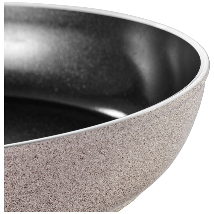 Wok BALLARINI Ledro 28 cm, Aluminium, Revêtement Céramique, Sable