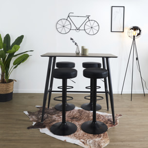 Tabouret De Bar Reglable Mumford Noir - Lot De 2