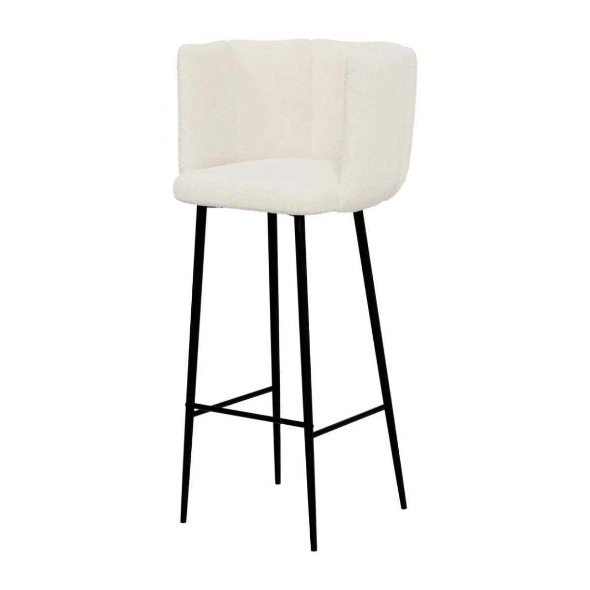 Lot de 2 chaises de bar en tissu bouclé beige 75 cm - Rosy