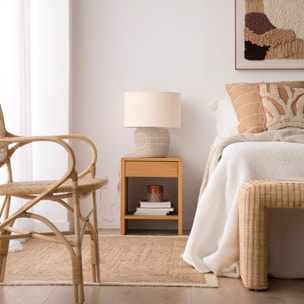 Table de chevet Haiku -tableau en tôle naturelle-couleur chêne naturel 40 x 50 x 40 cm