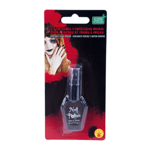 KIT PINTAUÑAS Y PINTALABIOS NEGROS